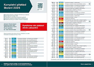 Zúčastněte se nových školení a akcí Zehnder v roce 2025
