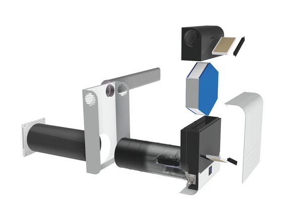 Cut-Out Zehnder ComfoAir 70 Comfortable indoor ventilation 3D view