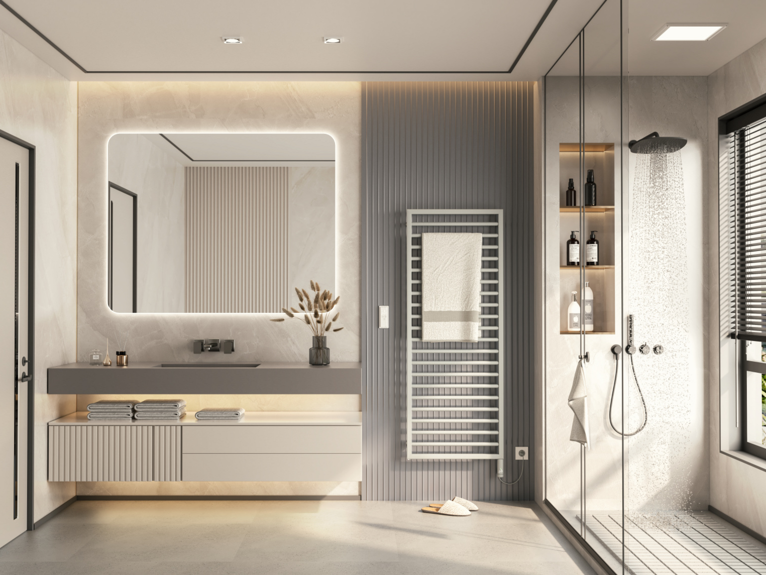 Koupelna s topným tělesem Zehnder Subway 