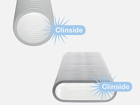 Větrací trubky s hladkým vnitřním povrchem Clinside.