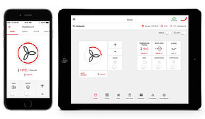 Mobilní aplikace ComfoControl pro chytré ovládání větrací jednotky.