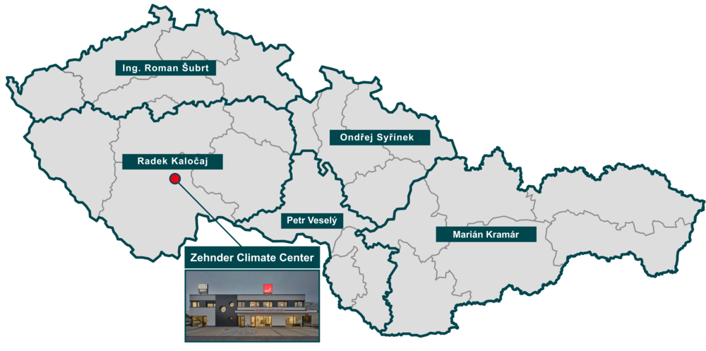 Obchodní a technická podpora v regionech pro segment Větrání s rekuperací tepla