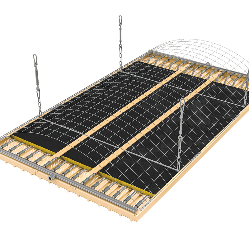 Rendering Zehnder ZFP Heating and cooling ceilings Top view