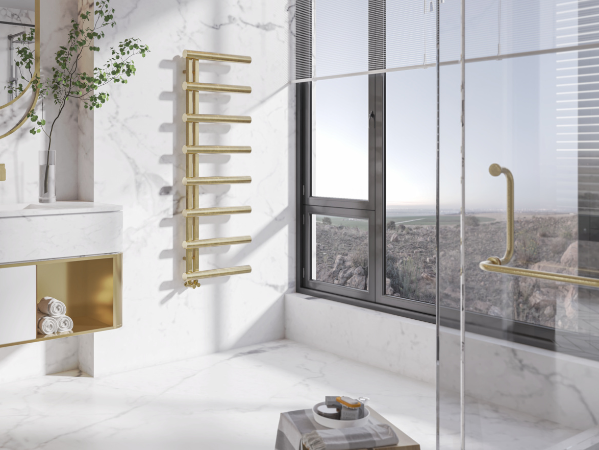 Zehnder Chime s povrchovou úpravou kartáčovaná mosaz