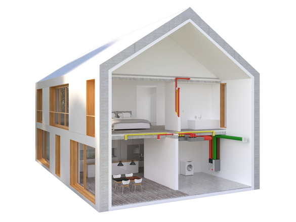 comfo Air Q, CA Q, cutout, building, System, air distribution, house, Single family home,