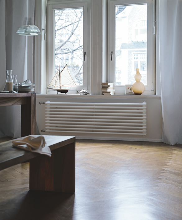 Rendering Zehnder Charleston Turned Decorative radiator Front view