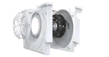 Větrací jednotka je vybavena velmi tichými ventilátory a je tedy téměř bezhlučná.