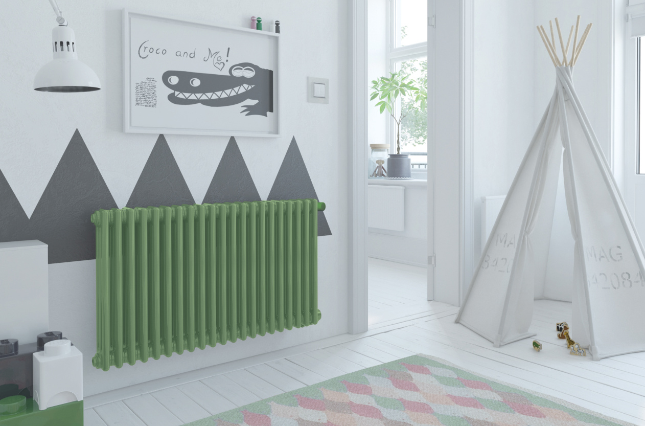 Rendering Zehnder Charleston Decorative radiator Angled view