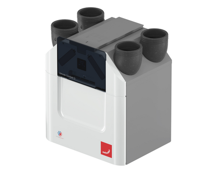 Cut-Out Zehnder ComfoAir Q350 TR Comfortable indoor ventilation Angled view