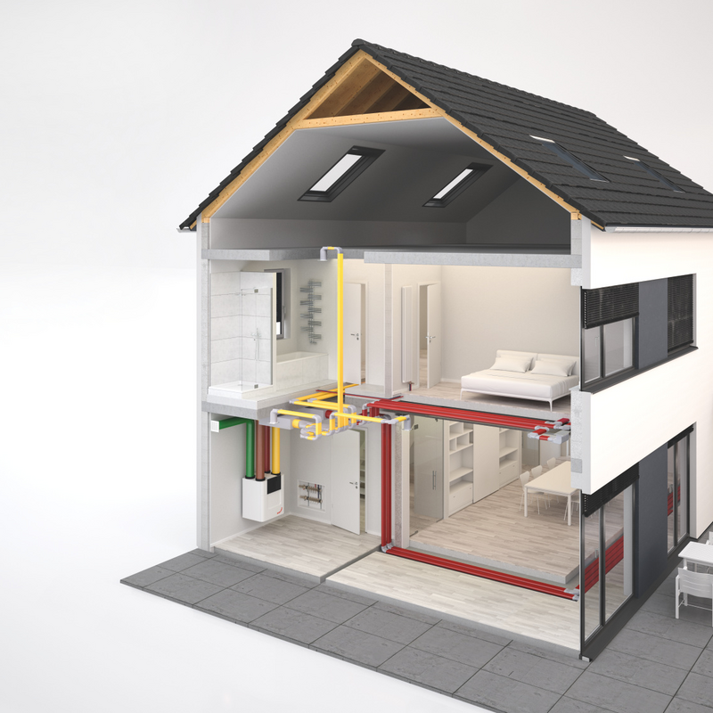 Grafické znázornění domu s komfortním větráním interiéru Zehnder