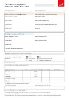 Zehnder_CSY_Formulář_Servisní protokol_FOR_CZ_cz